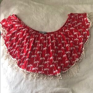 Charlotte Russe palm tree red crop top